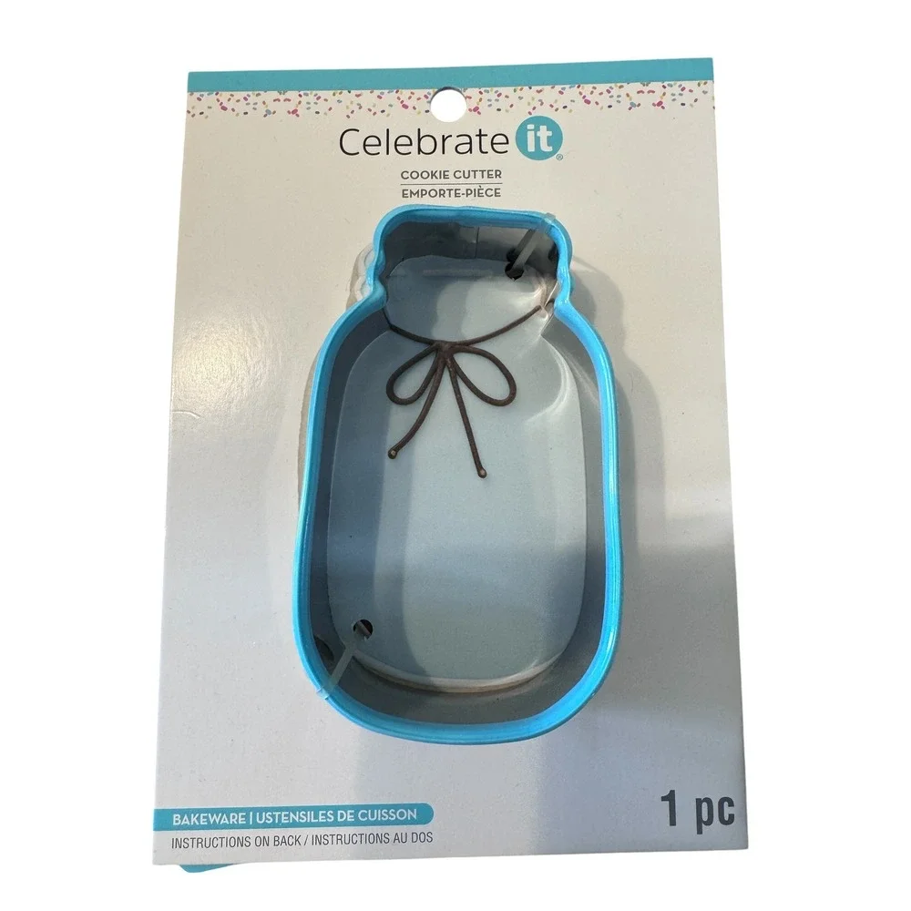 Celebrate It OS Blue Cookie Cutter Set 4pc Mason Jar‎ Train Car Star Kids